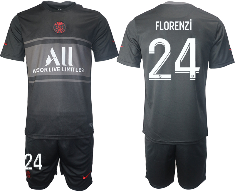 Men 2021-2022 Club Paris St German Second away black #24 Soccer Jersey->paris st german jersey->Soccer Club Jersey